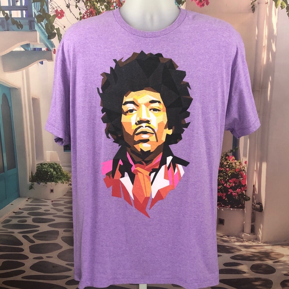 Jimi Hendrix Portrait Purple Graphic T-Shirt
